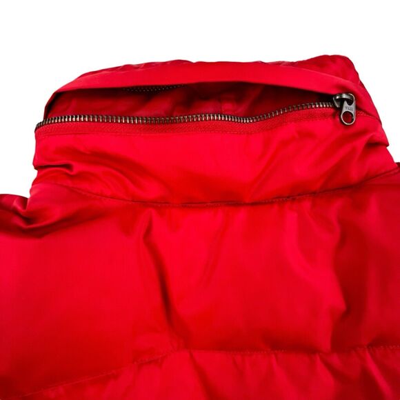 Vintage Gap Down Puffer Vest Men's M Alpine 317 Red Full Zip Racing Series Hood - Picture 9 of 14